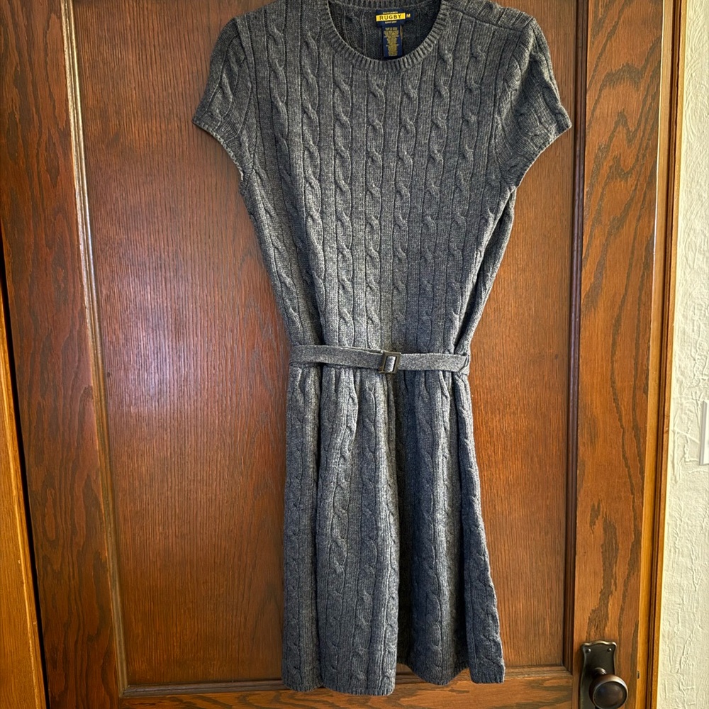 Ralph Lauren Gray A-Line Sweater Dress